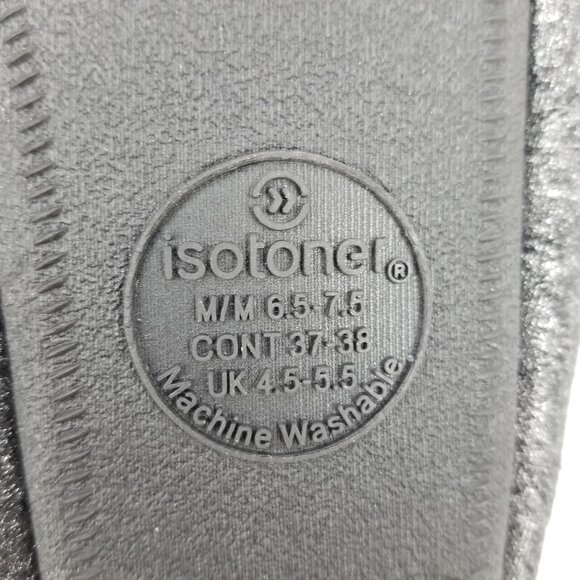 ✅Isotoner Women's Size M 6.5-7.5 Slip On Memory Foam Slippers W/Faux Fur Trim - Picture 3 of 3